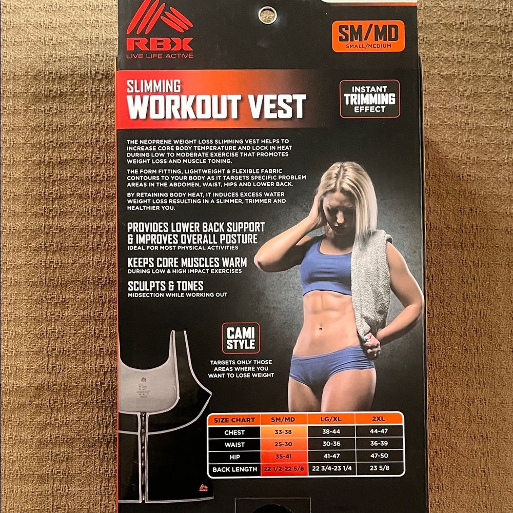 RBX Black Slimming Workout Vest - Picture 5 of 7